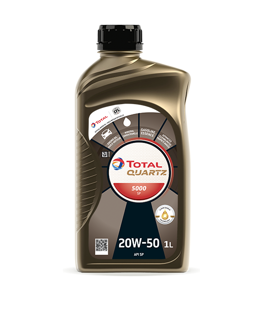 Huile moteur minérale multigrade QUARTZ 5000 SP 20W-50 à essence de première qualité, 1 L